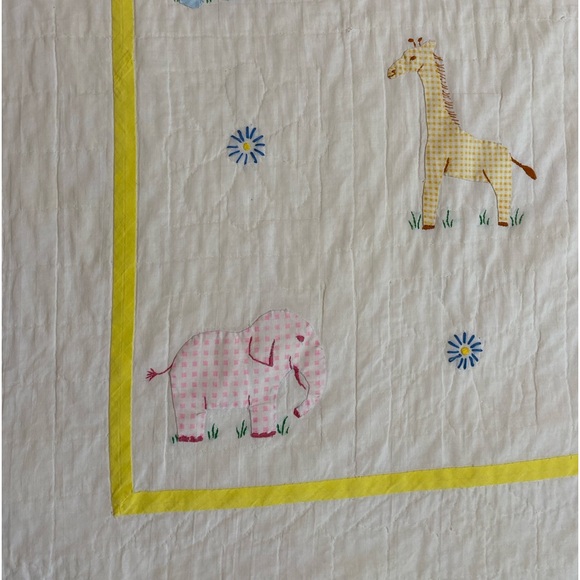 Vintage handmade baby quilt blanket play mat with animals 36” x 54.5” - Picture 6 of 16